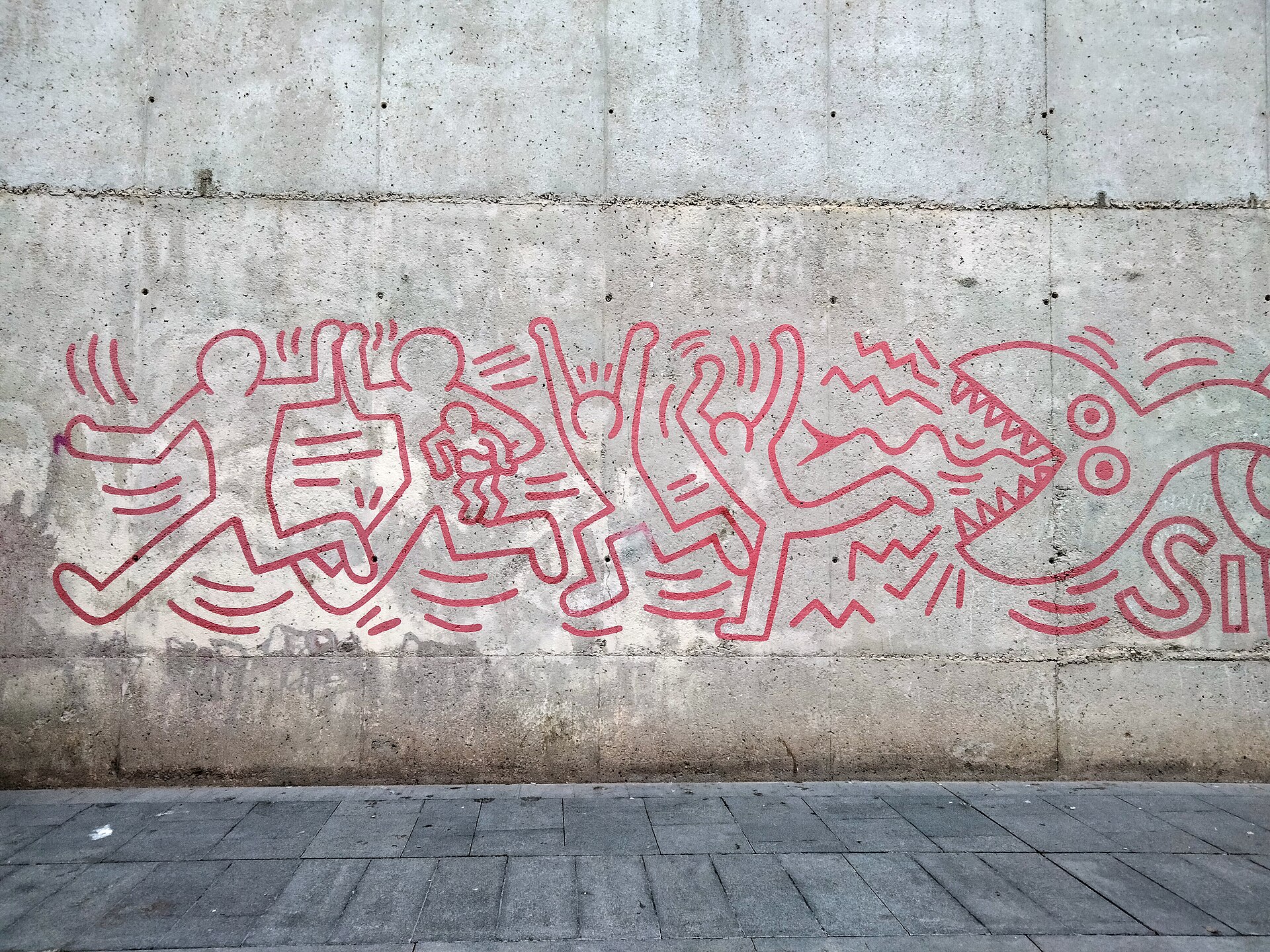 キース・ヘリングのバルセロナの壁画